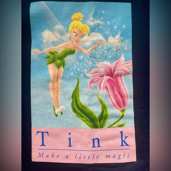 Vintage 90s Disney Tinker Bell Graphic Crewneck Sweatshirt XL - Picture 6 of 12